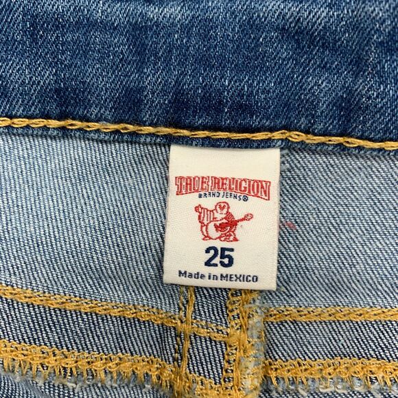 True Religion Bleach Splatter Jeans Women 25 Skinny Denim Low Rise Denim Stretch - Picture 6 of 15